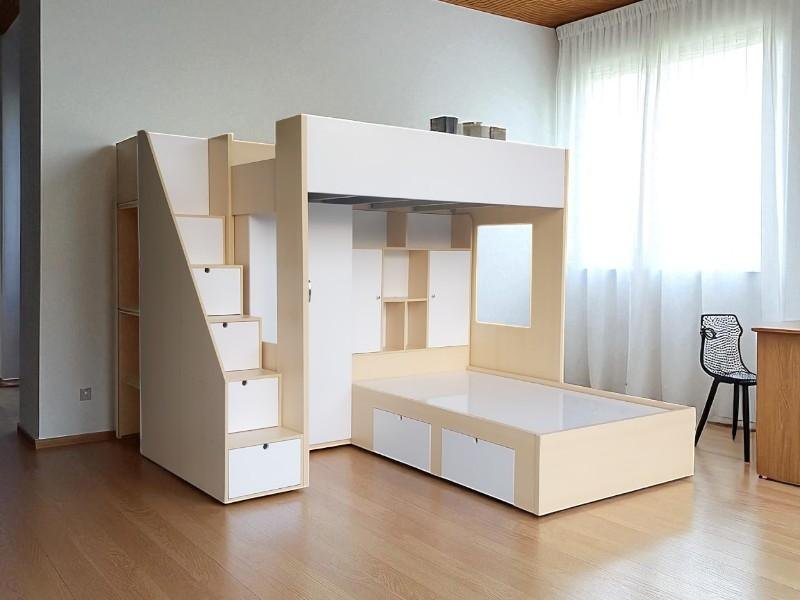 Cách phối hợp màu sắc ga gối cho giường tầng