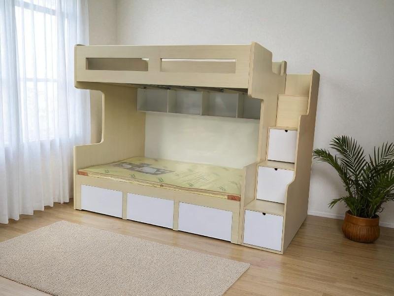 Cách phối hợp màu sắc ga gối cho giường tầng