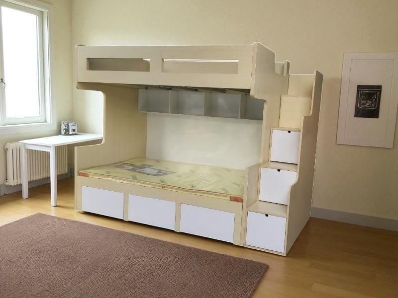 Cách tận dụng gầm giường tầng làm ngăn chứa đồ