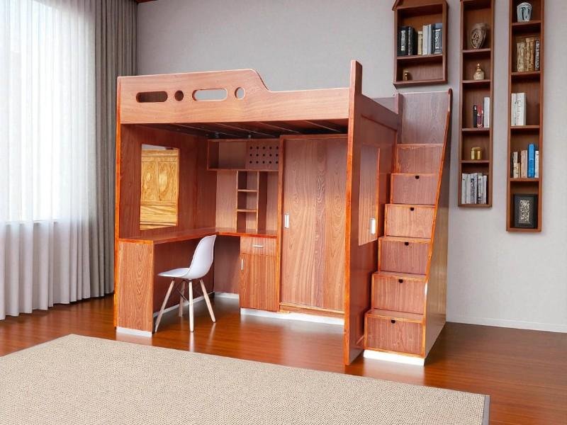 Giá giường 2 tầng gỗ sồi