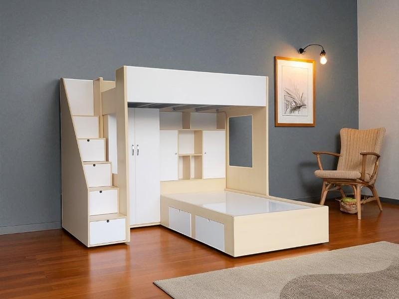 Giá giường 2 tầng gỗ sồi