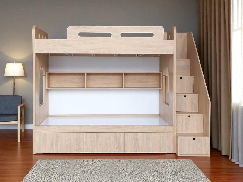 Giá giường 2 tầng gỗ sồi