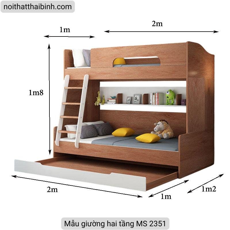 Mẫu giường hai tầng MS 2351 - Ảnh 2