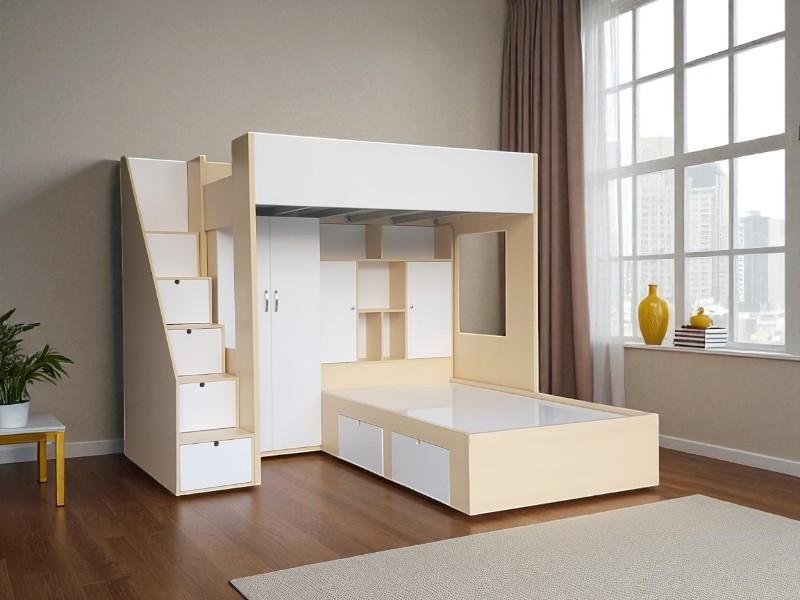 Mẫu giường tầng đôi đẹp dành cho gia đình đông người