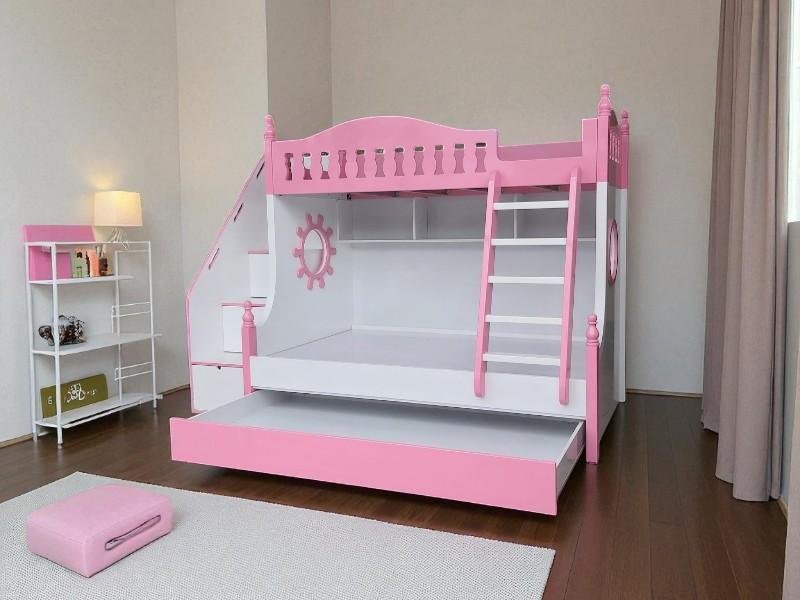 Mẫu giường tầng kèm cầu trượt cho trẻ năng động