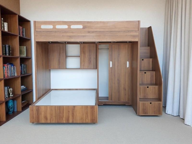 Mẫu giường tầng kèm cầu trượt cho trẻ năng động