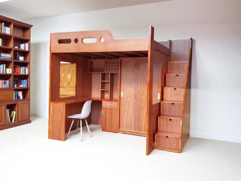 Mẫu giường tầng kèm cầu trượt cho trẻ năng động