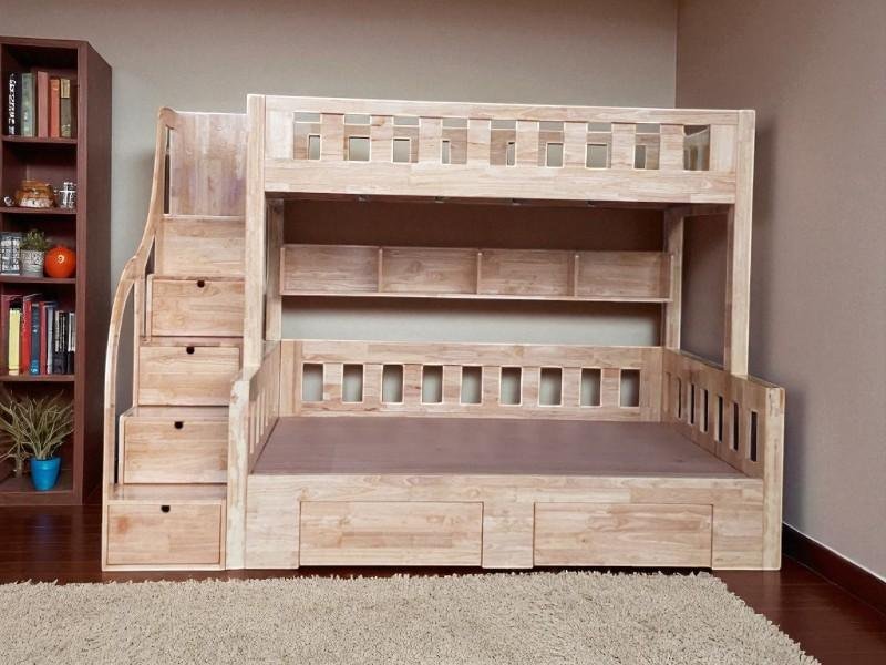 Mẫu giường tầng kèm cầu trượt cho trẻ năng động