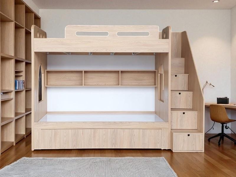 Mẹo nhỏ giúp giường tầng trông rộng rãi hơn