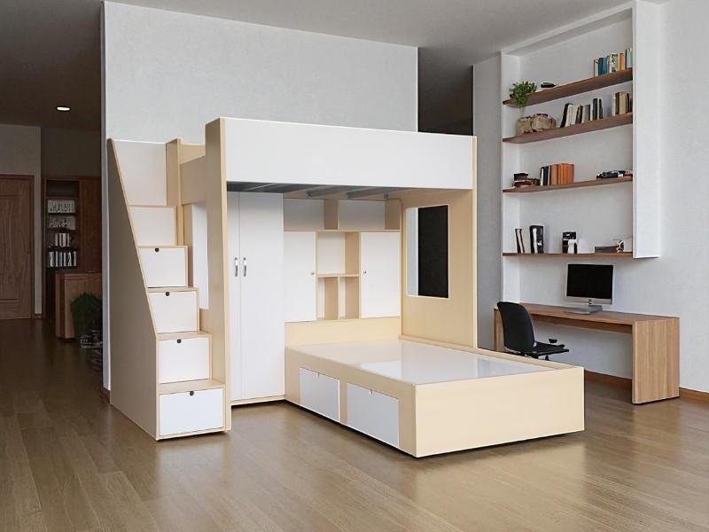 Mẹo nhỏ giúp giường tầng trông rộng rãi hơn