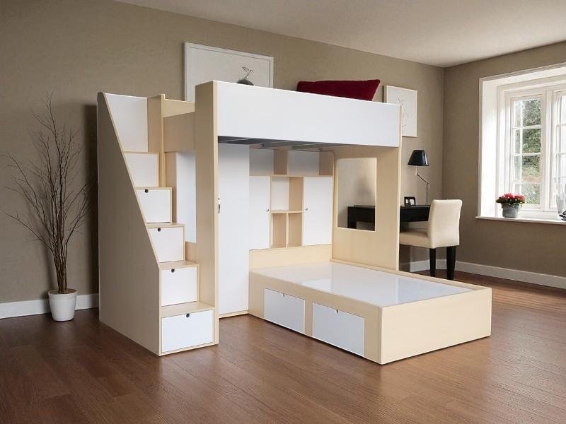 Thiết kế giường tầng kết hợp bàn học tiện lợi