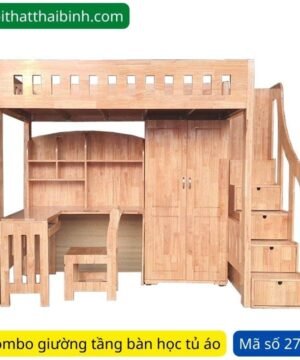 Combo giường tầng bàn học tủ áo MS 2758