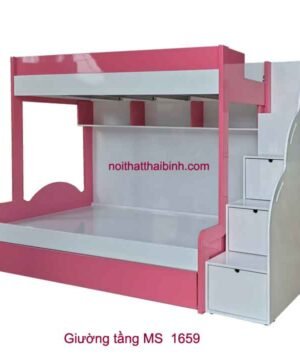 Giường tầng đẹp màu hồng MS 1659 Giá bán= 15,500,000đ giảm còn= 13,500,000đ