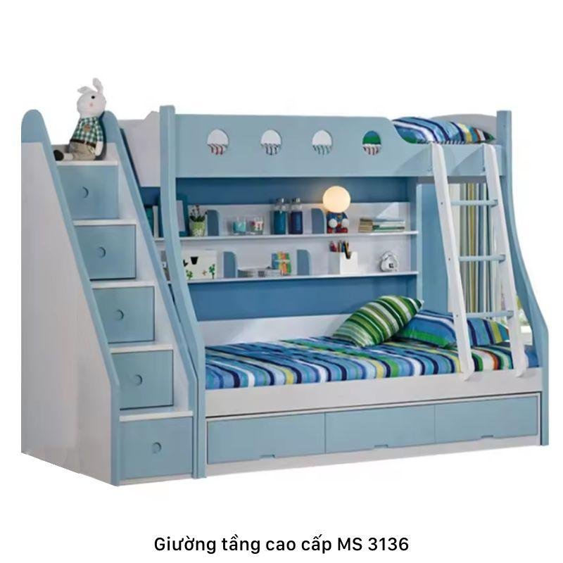 Giường tầng màu xanh MS 3136