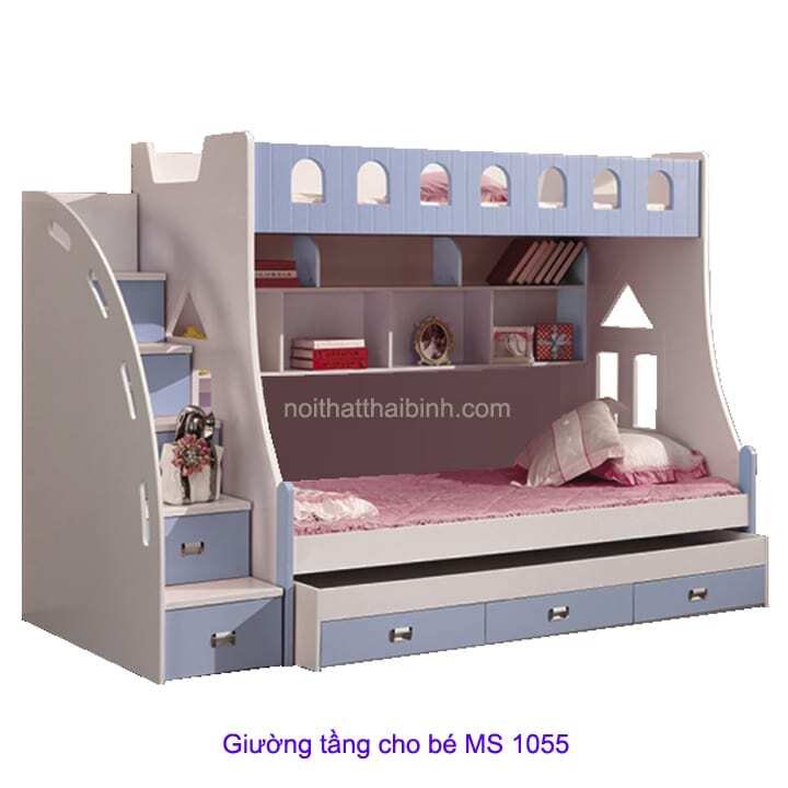 Mẫu giường tầng trẻ em đẹp MS 1055 Giá bán 14.400.000 đ