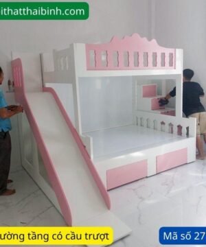 Giường tầng cho bé có cầu trượt MS 2738