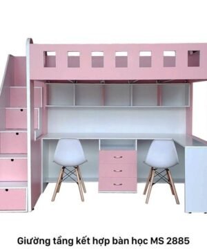 Giường tầng kết hợp bàn học cho bé MS 2885