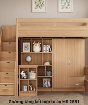 Giường tầng kết hợp tủ áo MS 2881