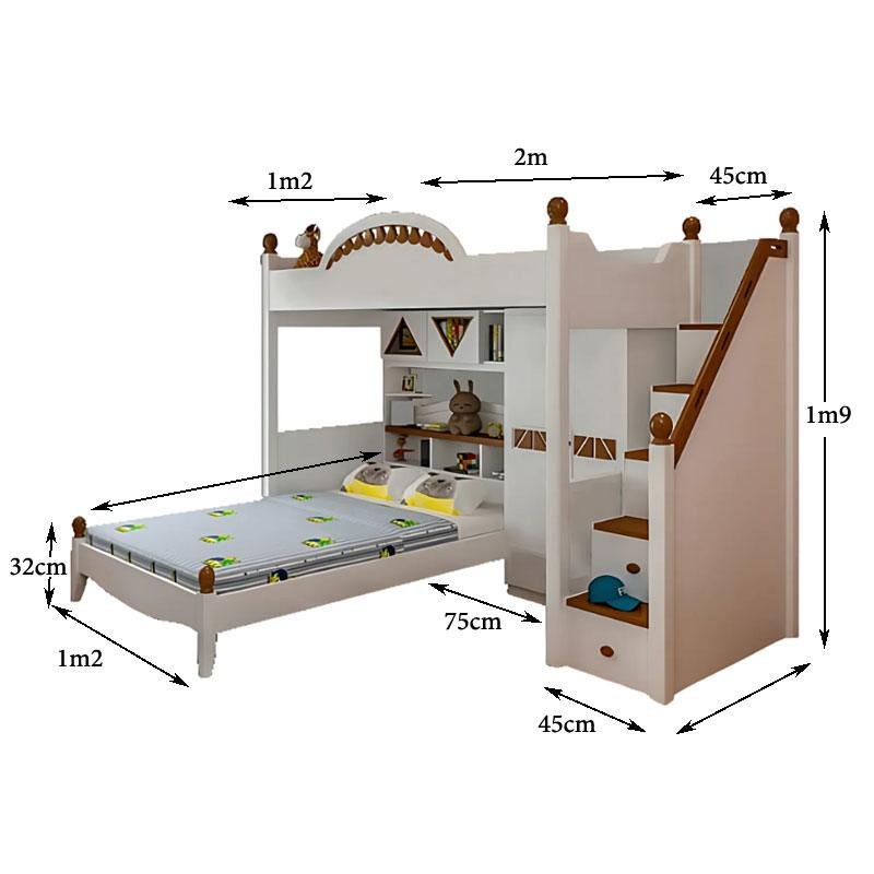 Bộ nội thất giường tầng cho bé MS 9814 - Ảnh 5