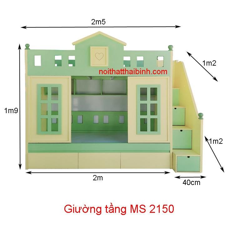 Giường tầng hình ngôi nhà MS 2150 - Ảnh 6