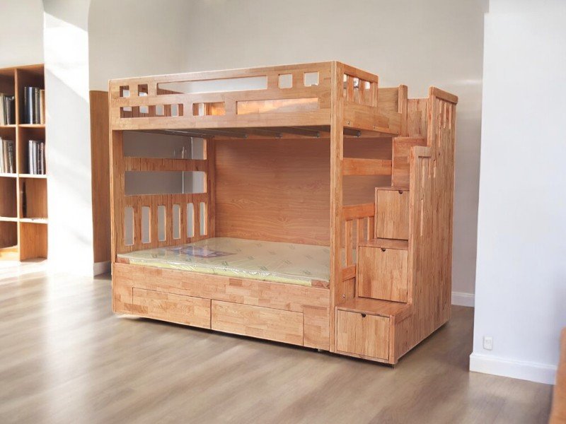 Bí quyết sắp xếp đồ đạc dưới chân cầu thang giường tầng