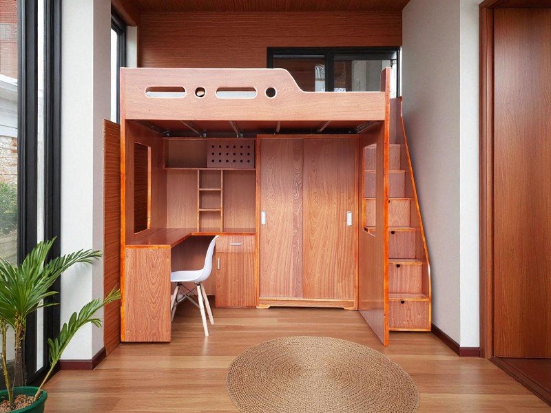 Cách biến giường tầng thành không gian làm việc