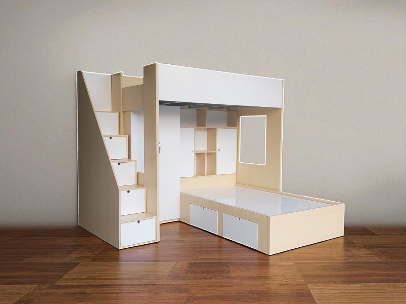 Cách biến giường tầng thành không gian làm việc