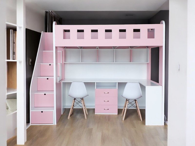Cách kết hợp giường tầng với tủ quần áo tiện lợi