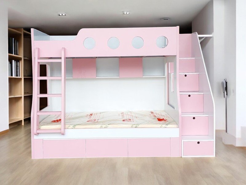 Cách kết hợp giường tầng với tủ quần áo tiện lợi