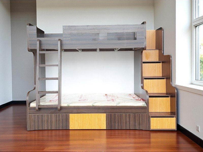 Cách kết hợp giường tầng với tủ quần áo tiện lợi