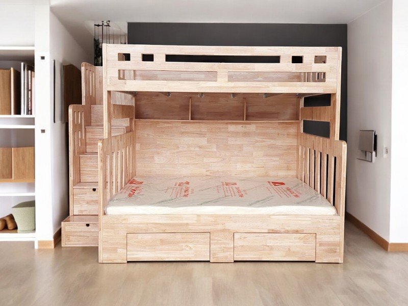 Cách kết hợp giường tầng với tủ quần áo tiện lợi