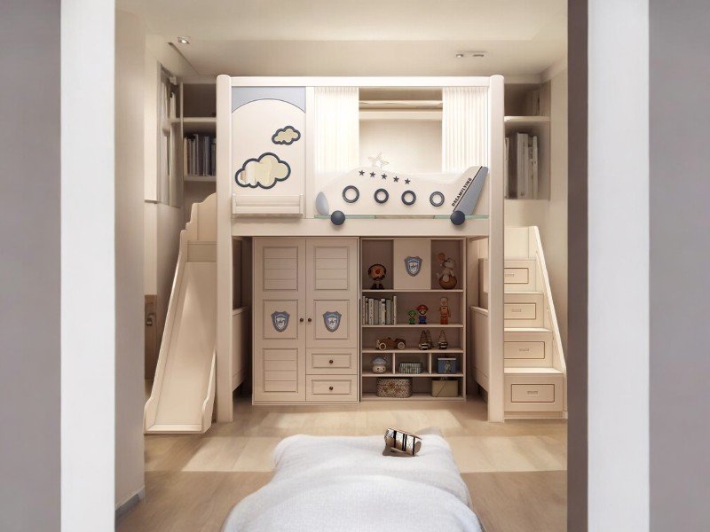 Cách tận dụng không gian trống xung quanh giường tầng