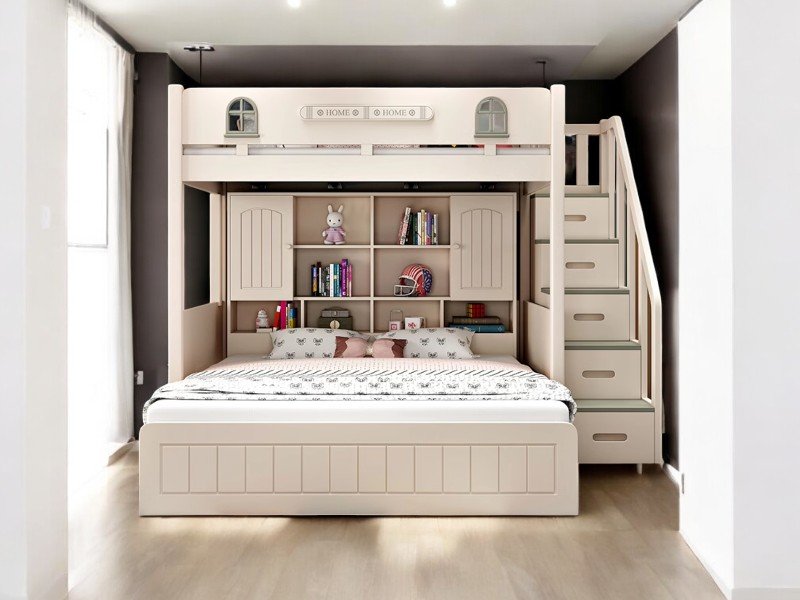 Cách tận dụng không gian trống xung quanh giường tầng