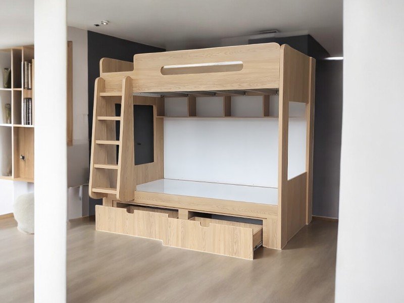 Cách tạo không gian đa chức năng với giường tầng