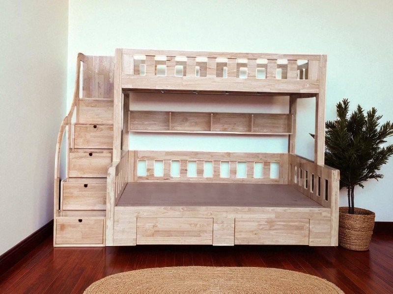 Ý tưởng lưu trữ đồ đạc dưới gầm giường tầng