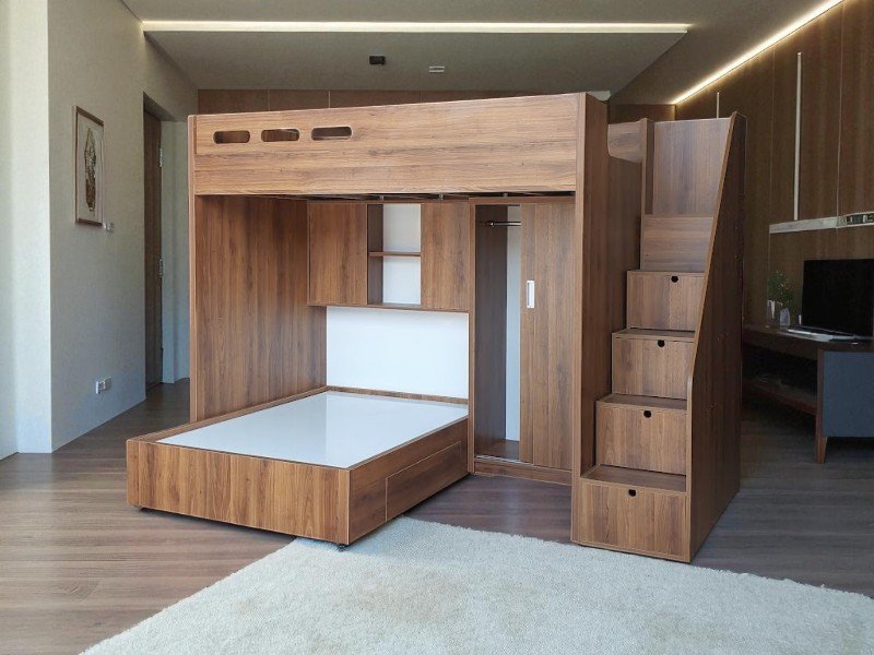 8 tiện ích nổi bật của giường tầng đa năng có cầu trượt