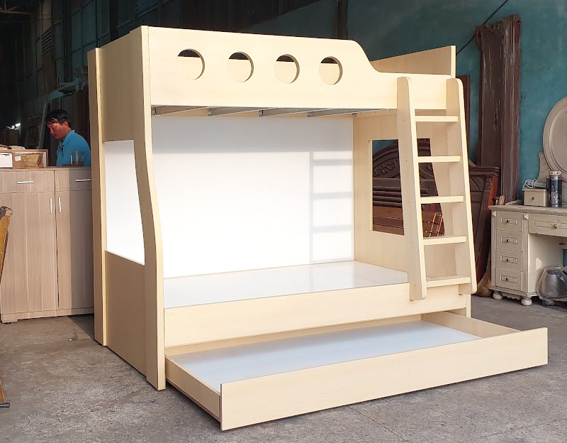Giá Giường Tầng Cao Cấp Kèm Thang Lan Can Bảo Vệ