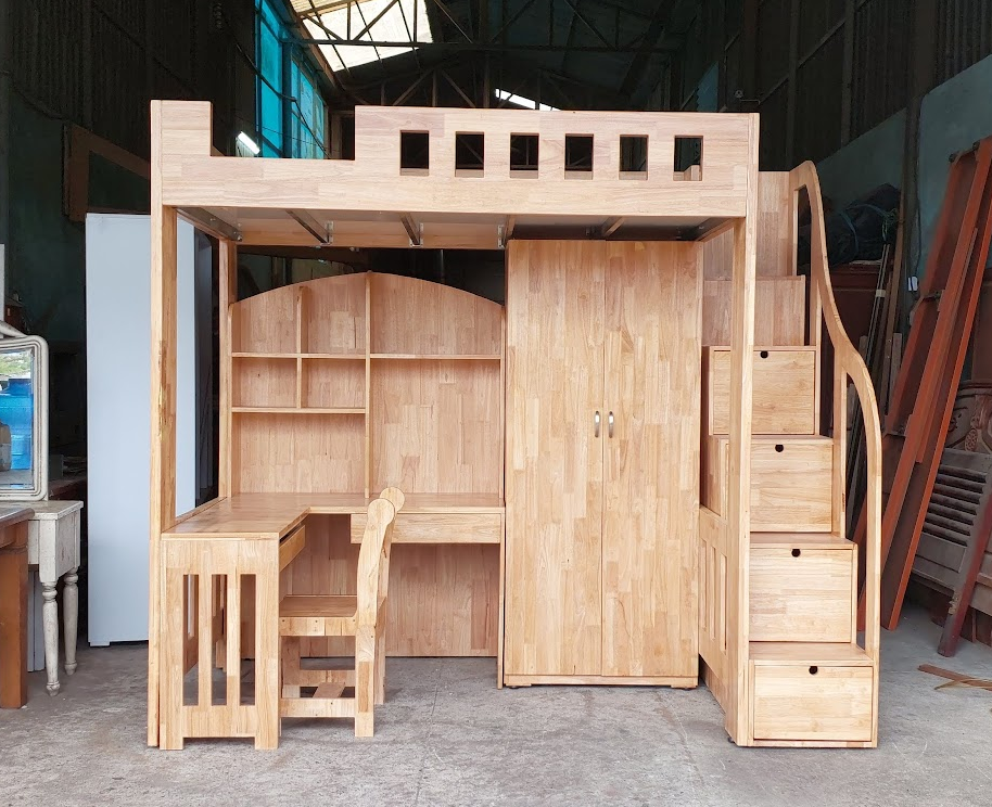Giường Tầng Gỗ Tiết Kiệm Diện Tích Cho Phòng Nhỏ