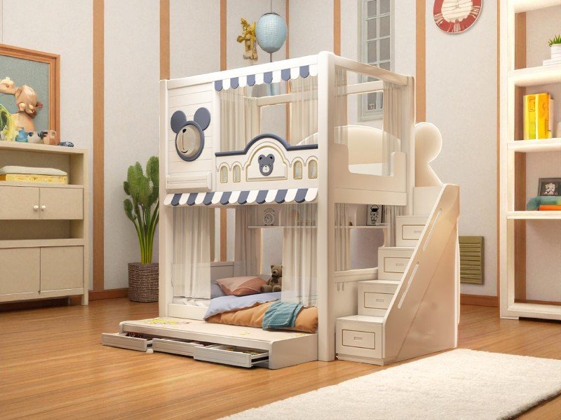 Giường Tầng Gỗ Tiết Kiệm Diện Tích Cho Phòng Nhỏ