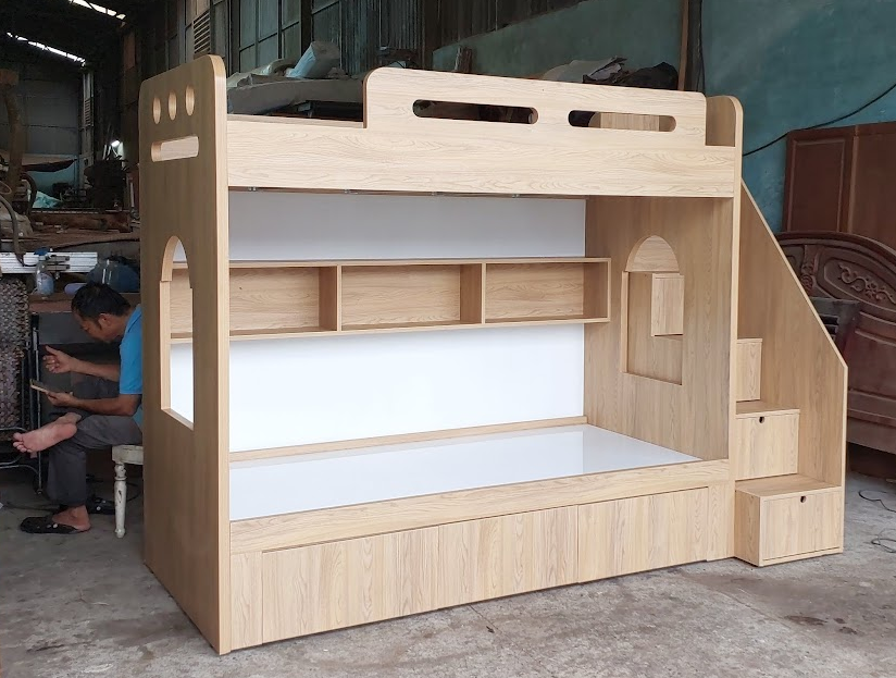 Giường Tầng Gỗ Tiết Kiệm Diện Tích Cho Phòng Nhỏ