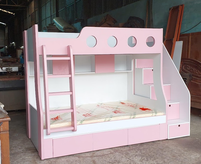 Giường Tầng Gỗ Tự Nhiên Tiện Nghi Cho Trẻ