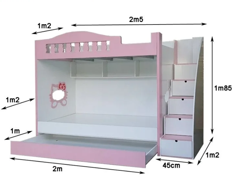 Giường Tầng Hello Kitty Đáng Yêu Cho Bé Gái
