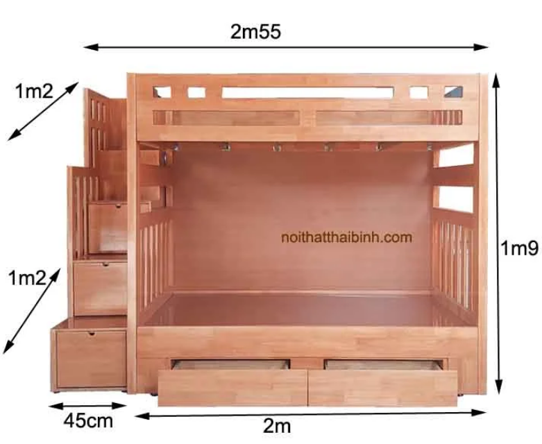 Giường gỗ 2 tầng bền đẹp
