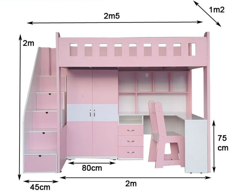 Giường 2 tầng kết hợp bàn học