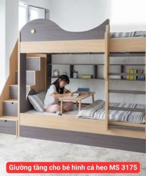 Giường tầng cho bé hình cá heo MS 3175