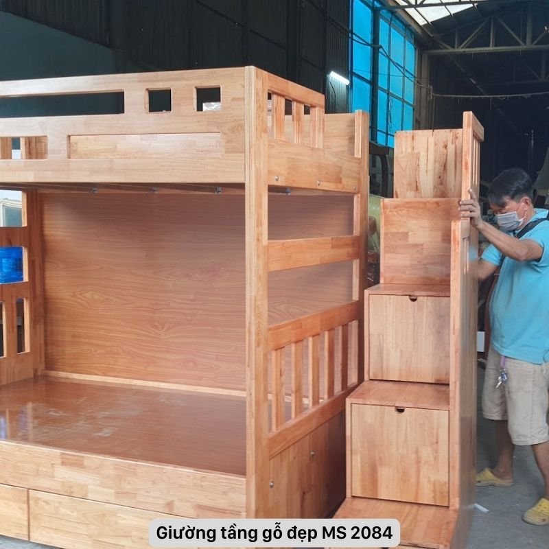 Giường tầng gỗ đẹp MS 2084 - Ảnh 5