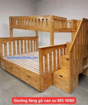 Giường tầng gỗ cao su MS 9080