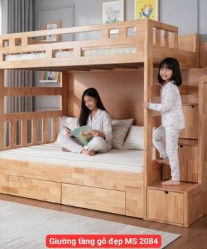 Giường tầng gỗ đẹp MS 2084