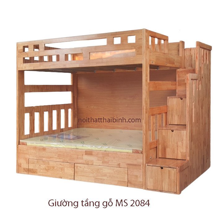 Giường tầng gỗ đẹp MS 2084 - Ảnh 4