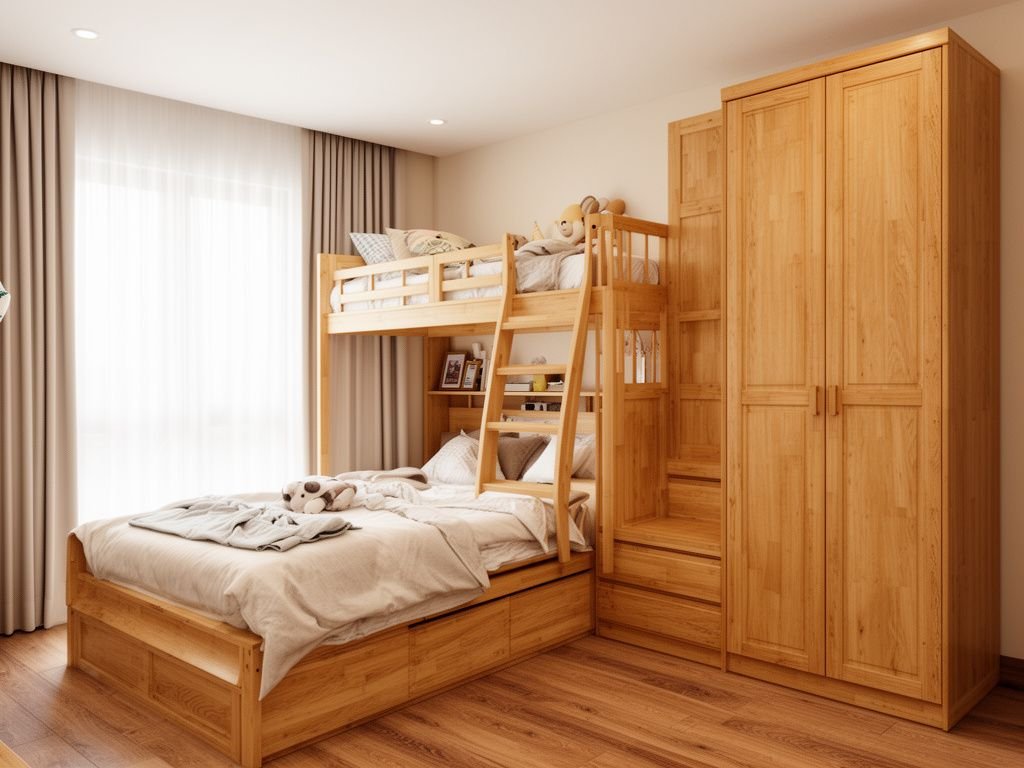 10 mẫu giường tầng đa năng kết hợp tủ quần áo - hình 1